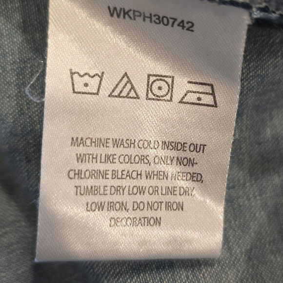 Wrangler Women’s Western Denim Shirt Lace Yoke Pearl Snap Medium - Picture 11 of 11